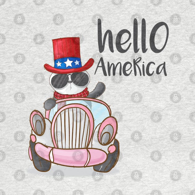 Panda Hello America by Mako Design 